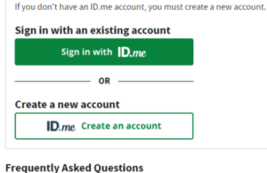 IRS transcript ID green and white verification button